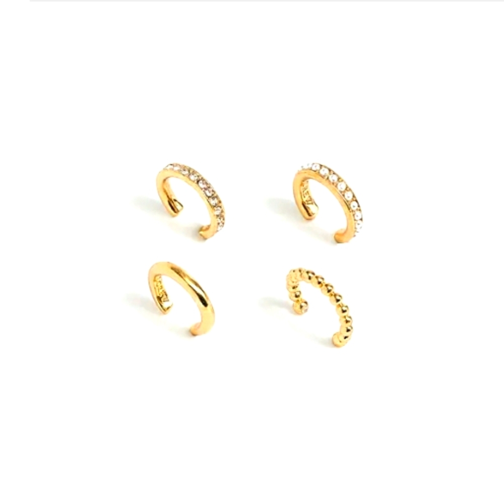 Crystal and pearl ear cuffs